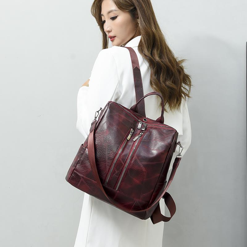Anti-theft Backpack Soft Leather Women's Bag Shoulder Bag