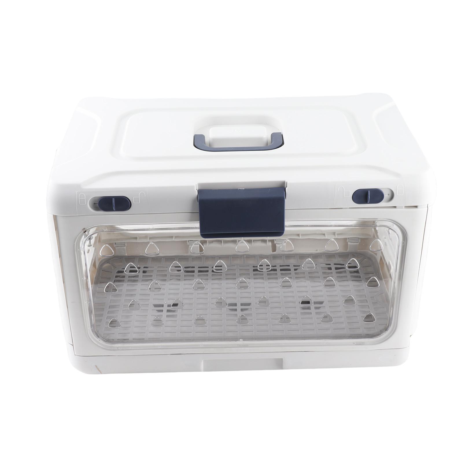 Transparent Portable Cat Crate Plastic Foldable Large Capacity Travel Pet Carrier 50x32x31cm For Airplane Car Outdoor Travel