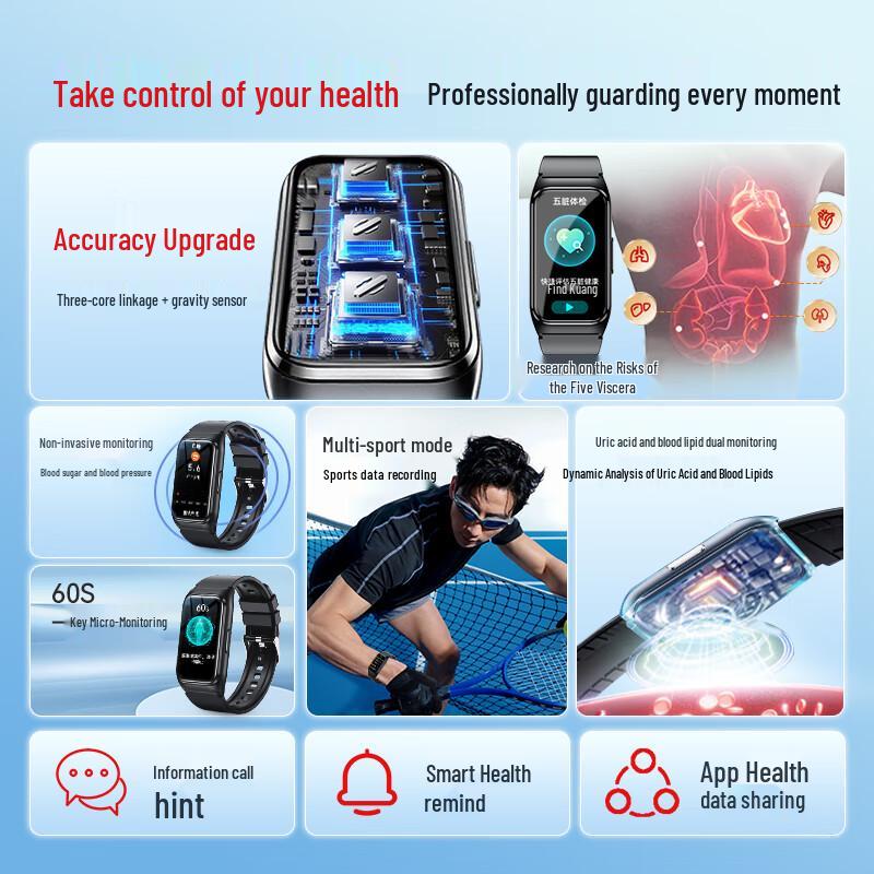 BoBi Smart Health Tracker Watch with Non-Invasive Glucose & BP Monitoring (CN version)