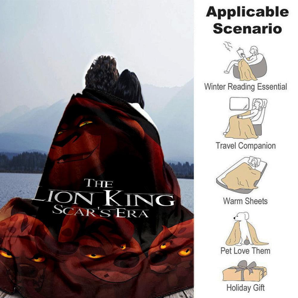 1pc The Lion King Scar's Era Blanket Lightweight Flannel Throw for Sofa Bed Travel Camping Livingroom Office Couch Chair Digital Printing