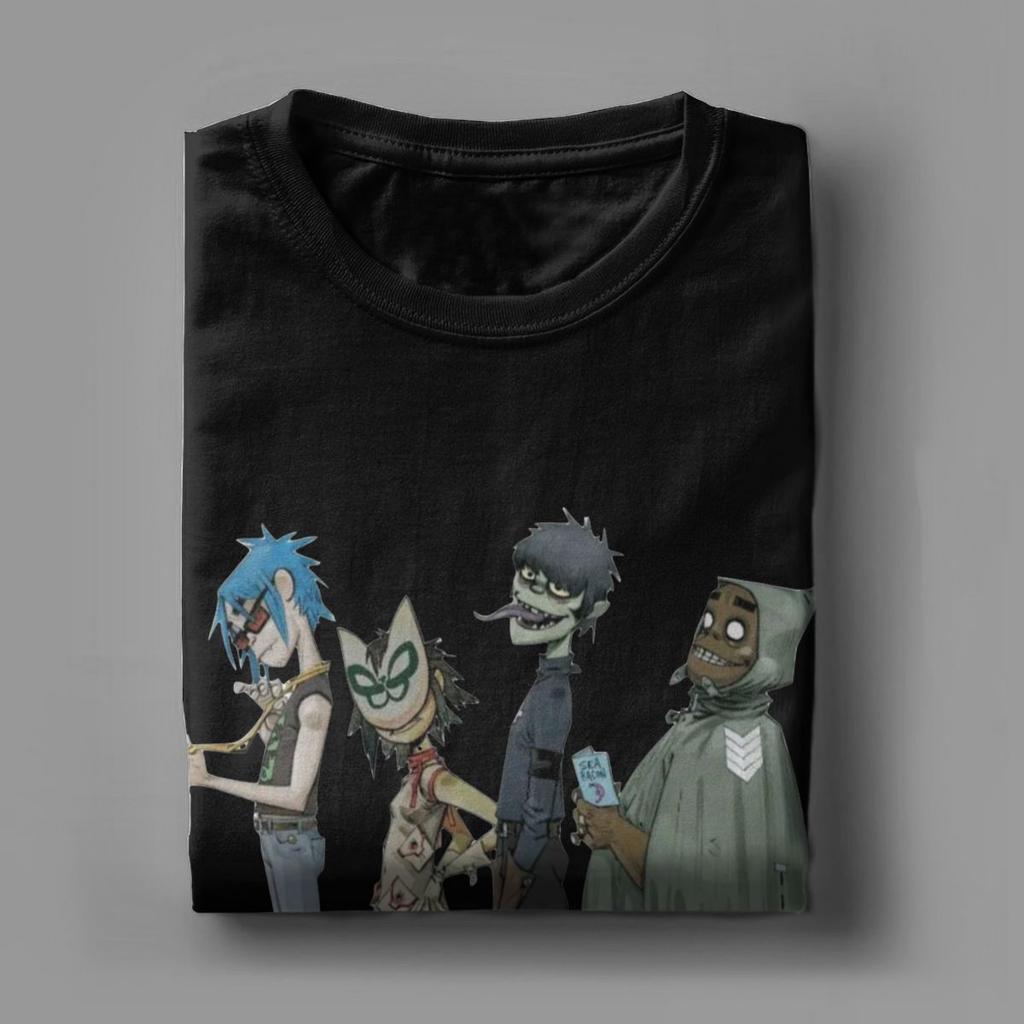 Pánské ležérní bavlněné tričko Gorillaz s kulatým výstřihem a krátkým rukávem, tričko ve velkých velikostech