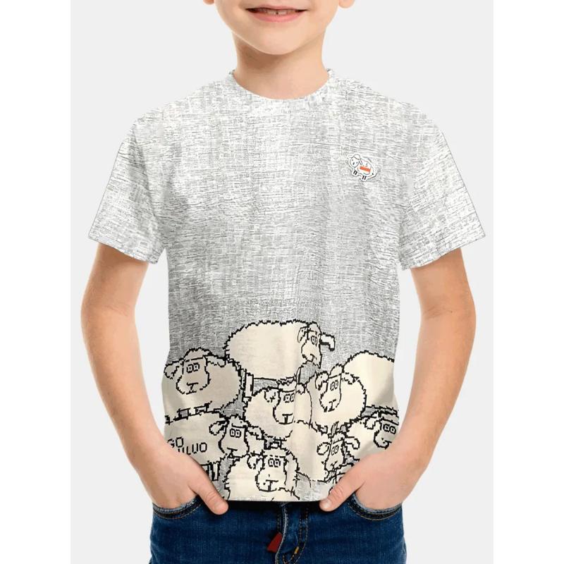 Fashion Men's Children's Clothing Crew Neck Short Sleeve 3D Casual Color Printing Casual Short Sleeve Crew Neck T-Shirt