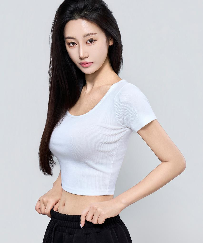 Pijikeolgameoncheu P5083 Women'S Soft Ribbed Slim Short Sleeve [4 Colors]