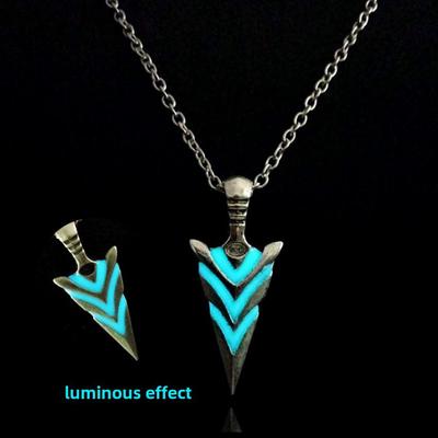 Luminous Arrow Pendant Necklace - Retro Fluorescent Design for Men and Women