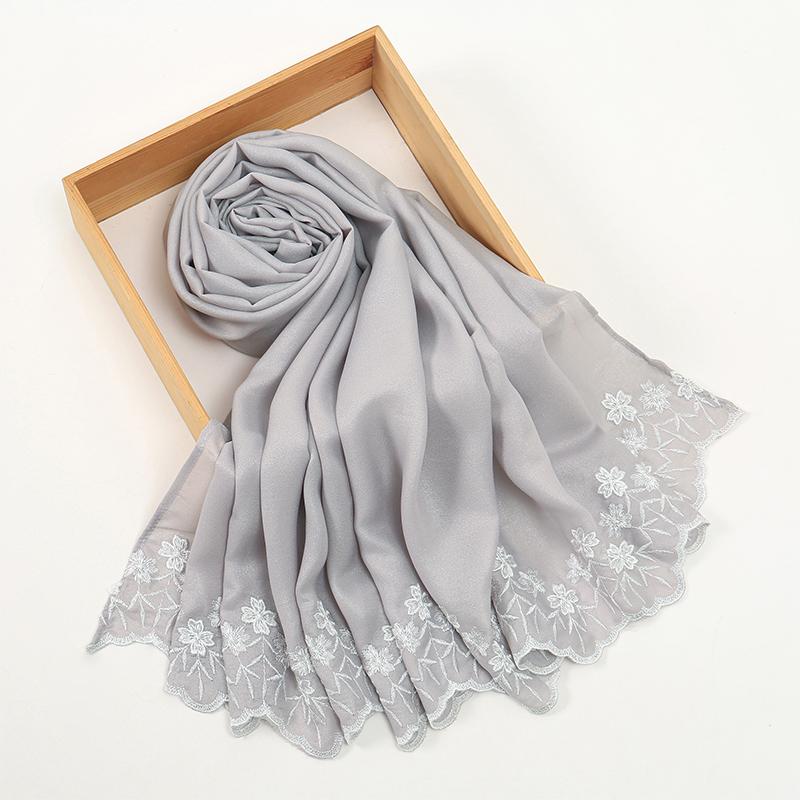 9 Colors Glitter Hijab Cotton Polyester Scarf Wraps Plain Shawls Rayon Fabric Silk Silver Wire Muslim Scarf Women Instant Hijab