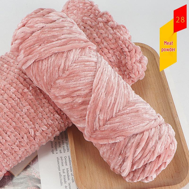 Chenille Gold Velvet Chunky Yarn Kit for Hats, Scarves, Sweaters, Dolls, and DIY Knitting