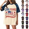 Denim Patchwork Shirts For Women Stand Collar Casual Blouse Short Sleeve Comfy Tshirt Spring Summer Fashion
