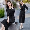 2025 Spring/Summer Women's Elegant Double-Breasted Two-Piece Mid-Length Dress JX2512