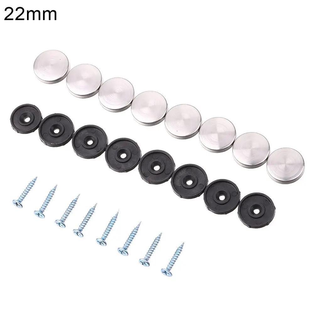 8 Sets Edelstahl Spiegelbefestigungsschraube Dekorationskappe Abdeckung Werbeschraube Nagel Schraube Dekorationskappe Möbelbeschläge