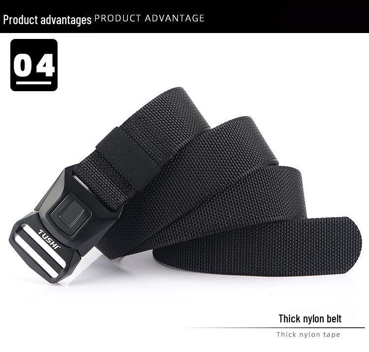 Men's 2020 Nylon Tactical Belt with Safety Buckle for Outdoor Sports & Combat