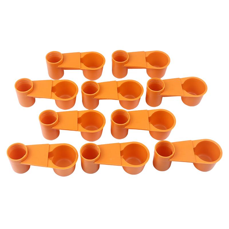 10Pcs Bird Quail Drinker Cups Water Bottle Cup For Cage For Cat Chicken Pigeon Parrot Hamster Double Nozzle Water Guide