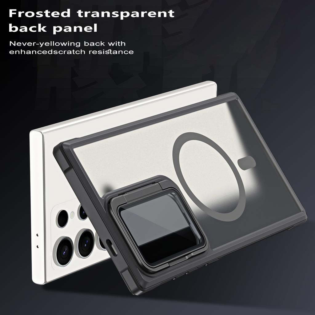 Magnetic Shockproof Phone Case for Samsung Galaxy S26 S25 Ultra S24 Plus S23 FE Invisible Bracket Acrylic Lens Protection Cover