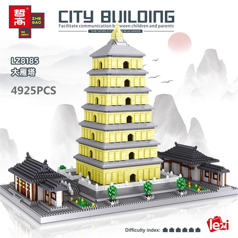 Latest Lezi Small Blocks Chinese Style Architecture Castle Palace Tower Construction Blocks Fun Toys For Children Gifts Girl Present