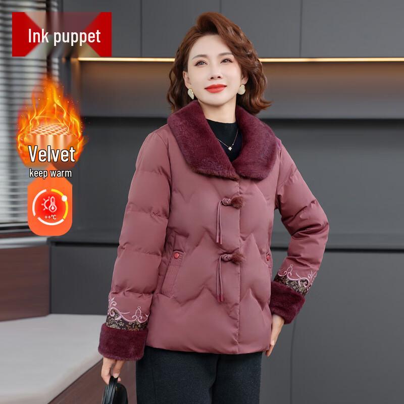 

Women s New Chinese Style Plus Velvet Padded Winter Coat 5XL