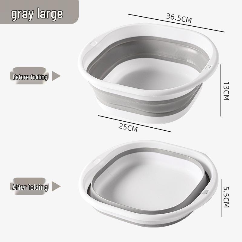 

Portable Foldable Washbasin for Dormitory, Travel, Baby, and Foot Washing Small сірий колір