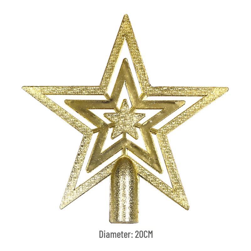 European Gold Star Christmas Tree Topper - Five-Pointed, 10/15/20cm