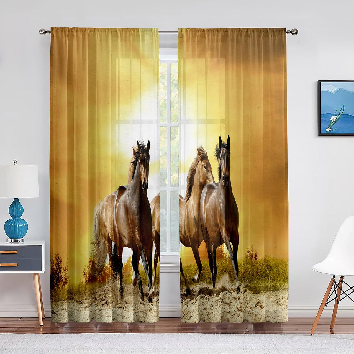 Прозрачная вуаль с изображением лошади — фото 18