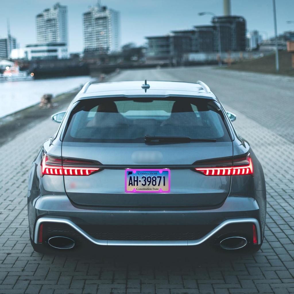 2 szt. Kolorowe ramki na tablicę rejestracyjną z uszczelkami, śrubami i zaślepkami Stal nierdzewna 4