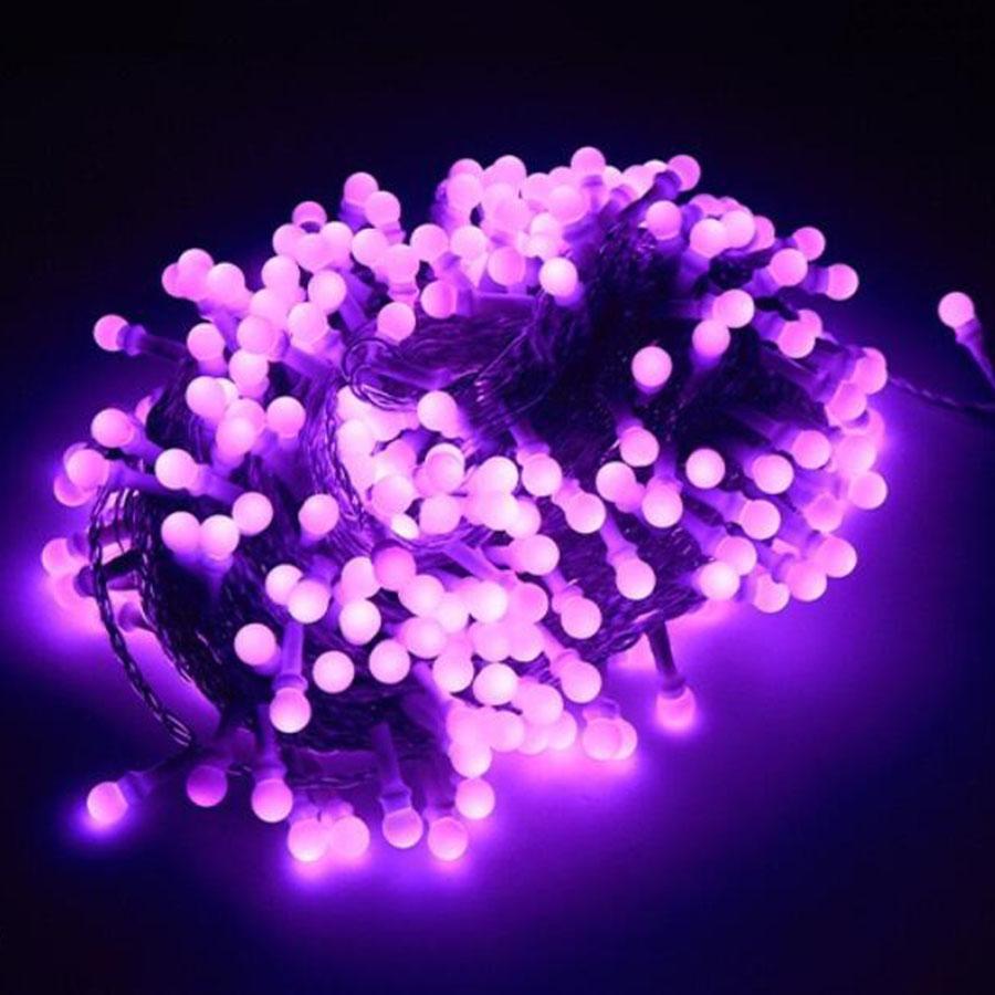 

V8 супер яркий рождественский звездный шар гирлянда уличный шар гирлянда гирлянда гирлянда свадебная вечеринка елка гирлянда 10M 100LEDS&110V US Plug фиолетовый