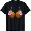 Summer Mens and Womens Coconut Bra Print Hawaiian Tropical Clothing Vacation Round Neck Tshirt 100 Pure Cotton Short Sleeved
