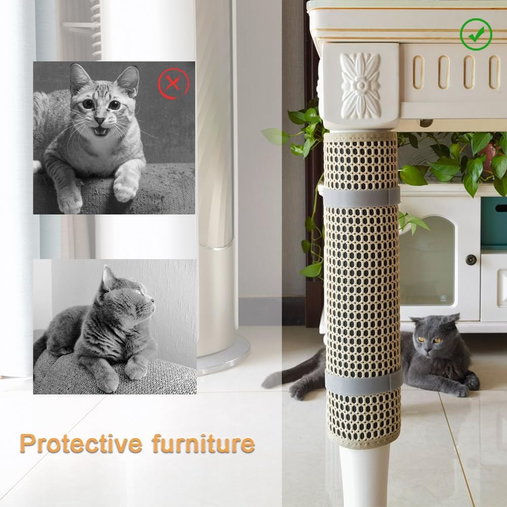 Cat Nail File Scratcher, Cat Scratch Pad Wrapped Around a Cat Scratching Post, Nail File for Cats with 80 Aluminum Oxide Grit, Cat Nail File Can Help