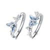 Blue Butterfly Opening Adjustable Ring, Exquisite Fashion Accessories Gift