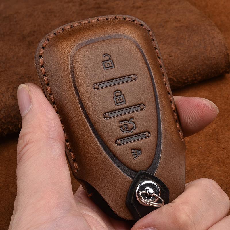 Leather Car Key Cover Case For Chevrolet Cruze Malibu Xl Trax Equinox 2 3 4 5 Button Remote Key Shell