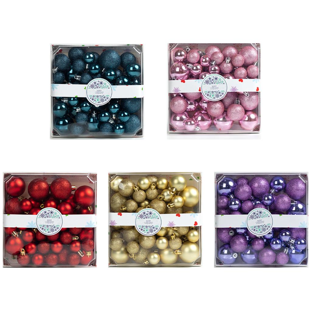 3/4/5CM 44PCS/SET Christmas Ball Ornaments Christmas Tree Party Decoration New Year Christmas Spheres Pendant 2025