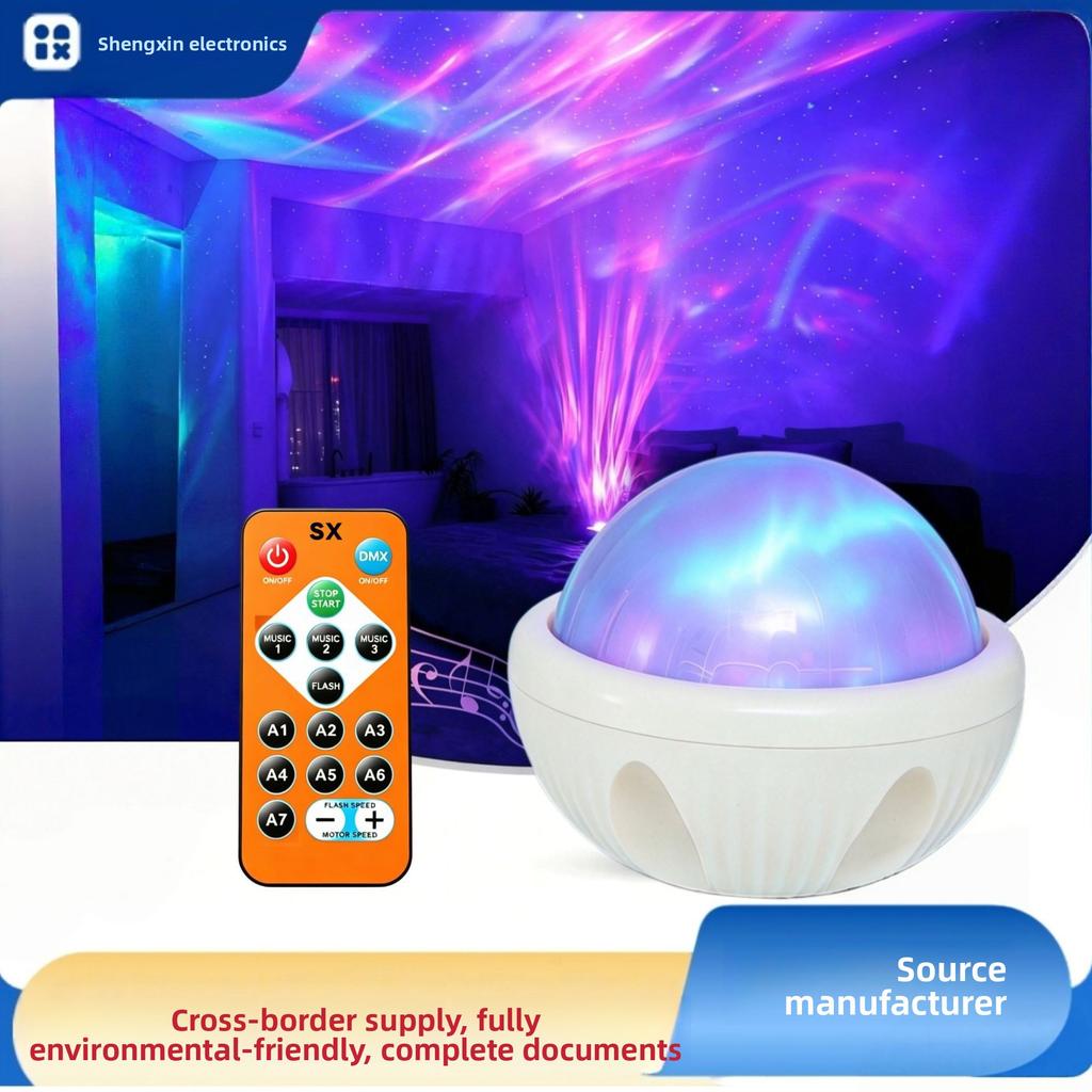 LED Table Lamp with Starry Sky Projection Water Pattern Remote Control & DMX for Bedroom Romantic Night Light