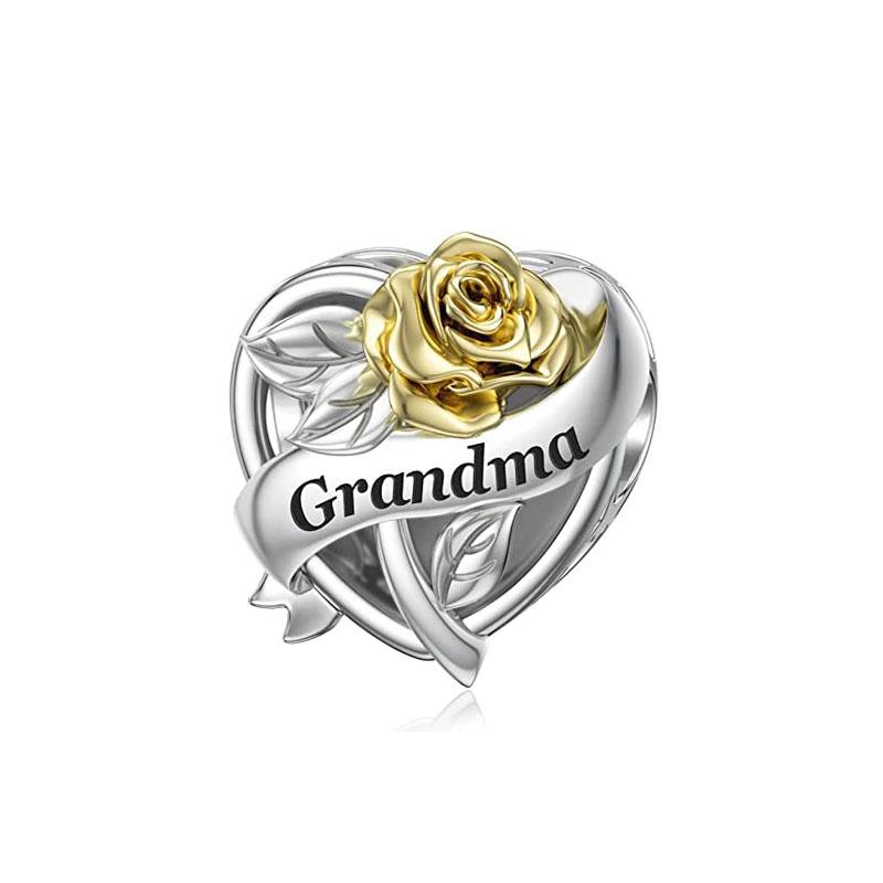 Vergoldete Europäische Perlen Goldene Blume, Papa 18. Anhänger Passend für Original Armband DIY Halskette Schmuck Geschenk