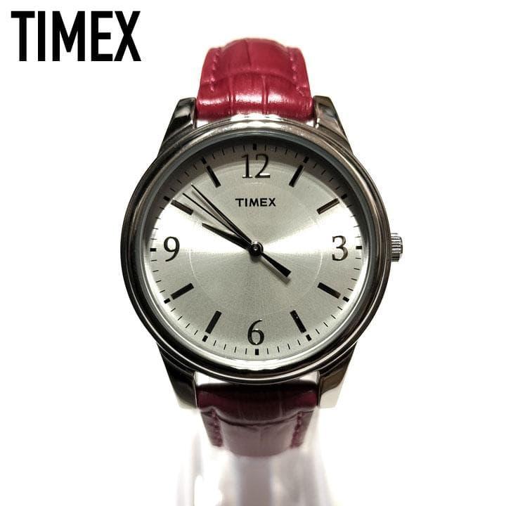 TIMEX Silver Pink Leather Women s Watch