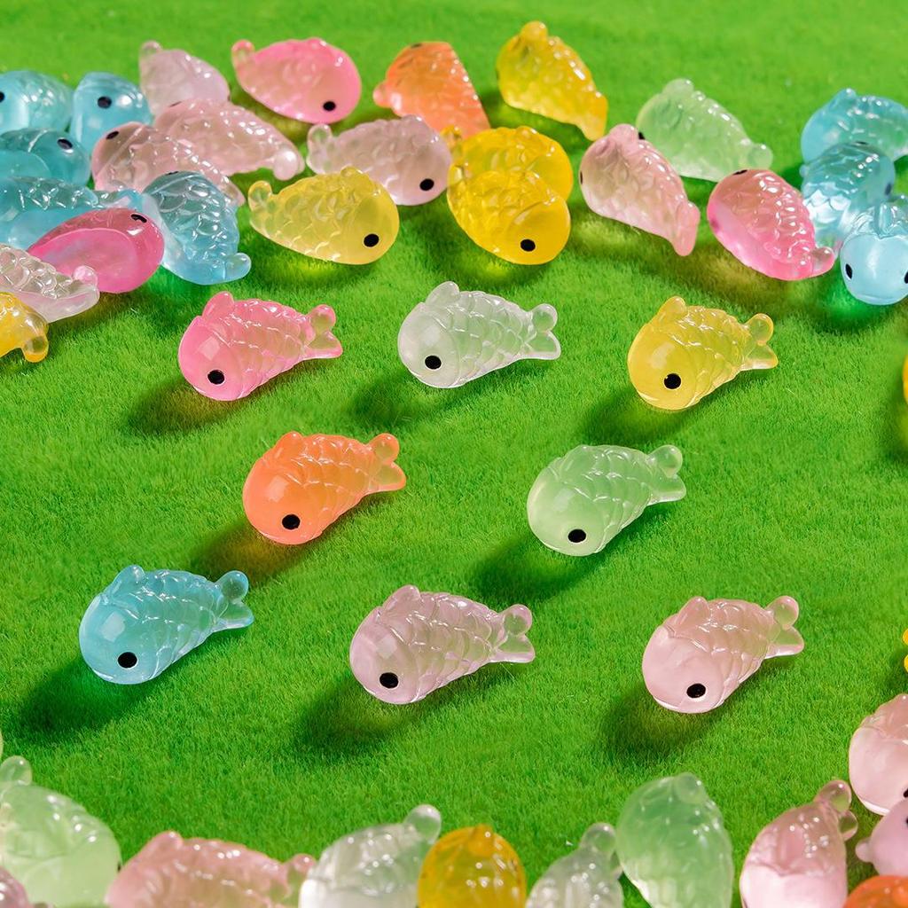 Miniature Luminous Resin Animal Ornaments: Cartoon Desktop & Car Decorations