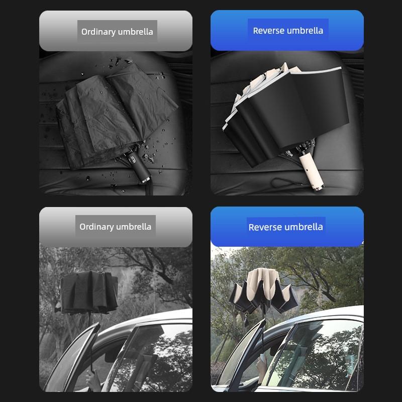 Fully Automatic Retractable Umbrella for Men and Women, Dual-Use for Sun and Rain, Thickened Large Size, Car-Mounted, Reverse Design, Double-Person