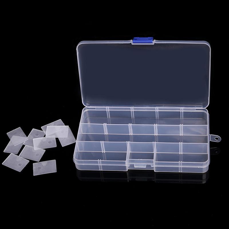 1PC Transparent Plastic Storage Box 10/15/24 Grid Portable Organizer Case Detachable Adjustable Jewelry Storage Nail Art Box ZYF