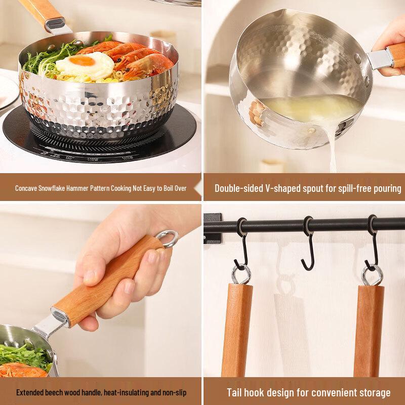 MiLing 18CM Stainless Steel Yukihira Pot with Lid
