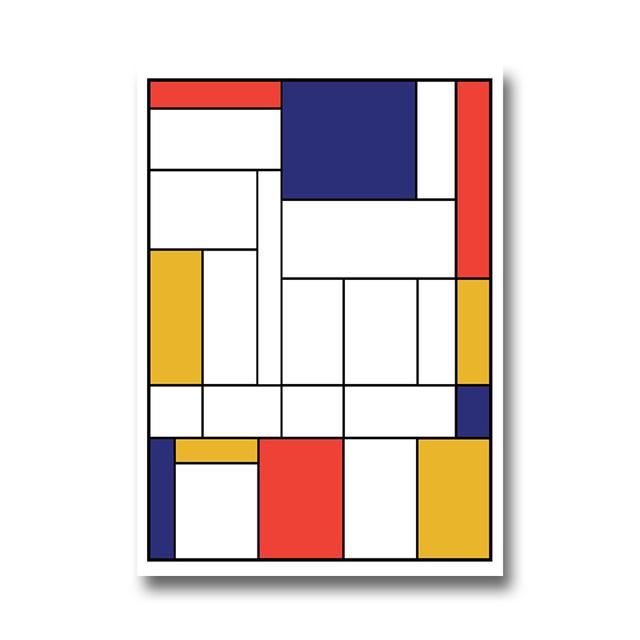 Mondrian Inspired Canvas Art Paintings Colorful Posters and Prints Abstract Wall Art Pictures for Living Room Home Decoration No Frame