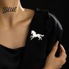 Romantic Horse Brooch Pin Retro Enamel Design Badge Clothes Equine-inspired