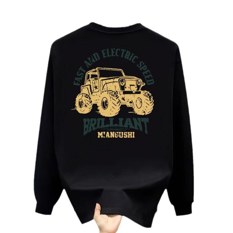 American Cotton T-Shirt Men'S Business Long-Sleeved Fashion Trend Top Autumn And Winter Men'S And Women'S Crew Neck Sweater