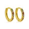 High-End Fashion Gold-Silver Single-Row Diamond Hoop Earrings
