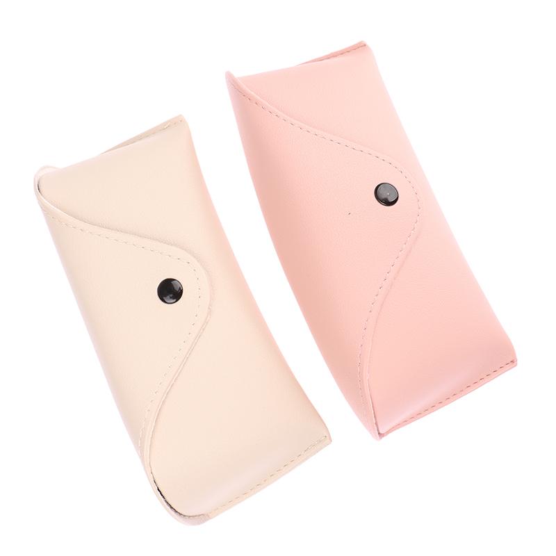 1Pc Leather Eye Glasses Sunglasses Hard Case Protector Box Portable Solid Color