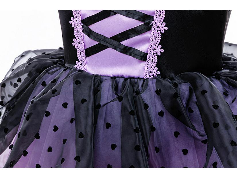 Girls' Halloween Black & Purple Lolita Princess Dress - Sweet & Cool Style Puffy Holiday Dress