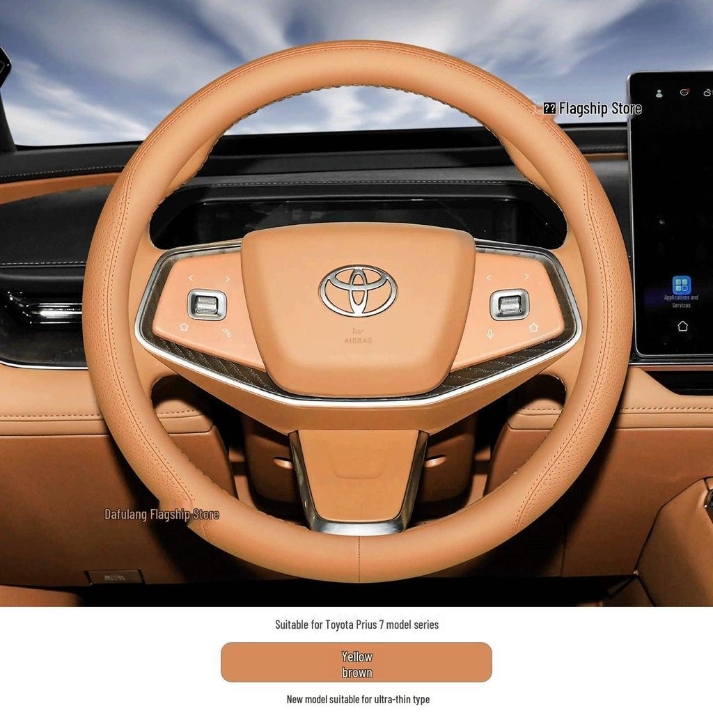Ultra-Thin Leather Steering Wheel Cover for Toyota Prius 7 (700max, 710) - Interior Upgrade