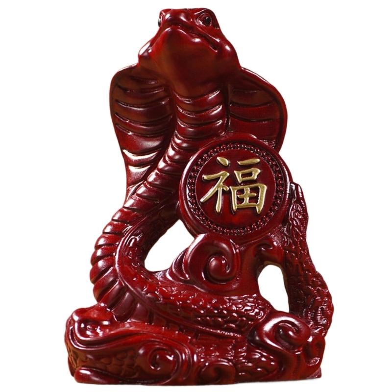 Wooden Zodiacs Snake Figurines with Bobbing Ornament Wealth Attraction 2025 Chinese Snake New Years Decoration