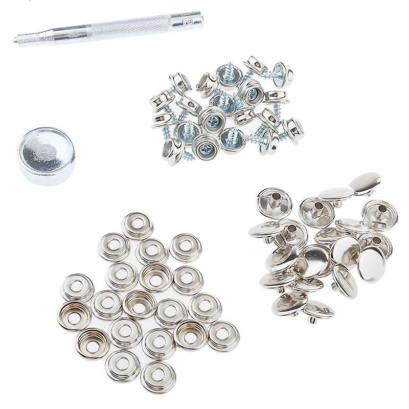 62 Pcs Stainless Steel Canvas to Screw Press Stud Snap Kit Boat Cover for Bags