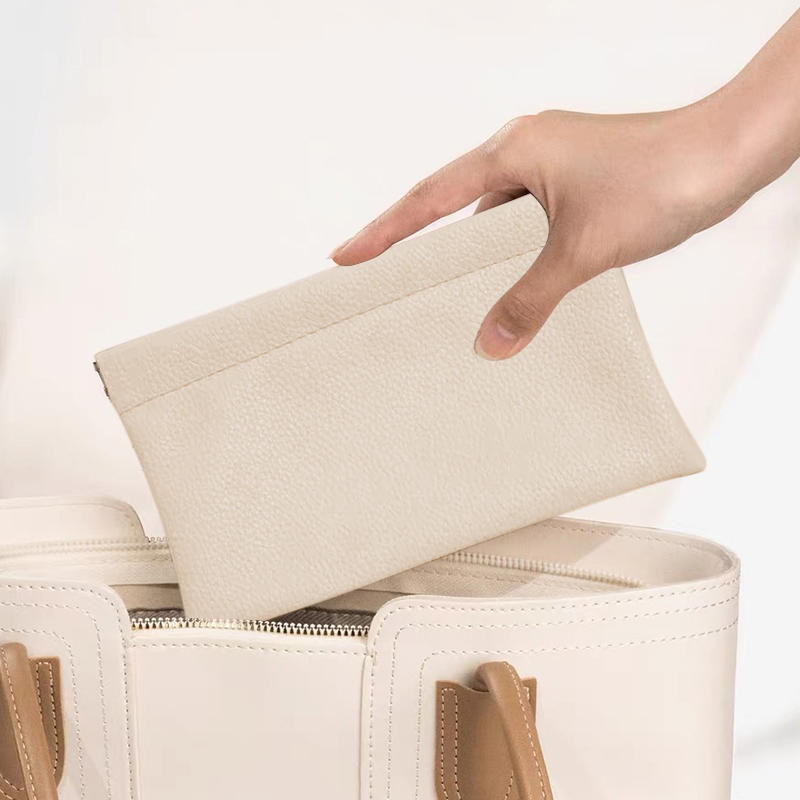 Fashion Automatic Closing PU Shrapnel Storage Bag Earphone Data Cable Lipstick Jewelry Portable Mini Waterproof Storage Bag