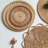 Hollowed Out Nordic Woven Wall Hanging Bamboo Woven Rattan Wall Basket Decor Delicate Workmanship Desktop Decoration