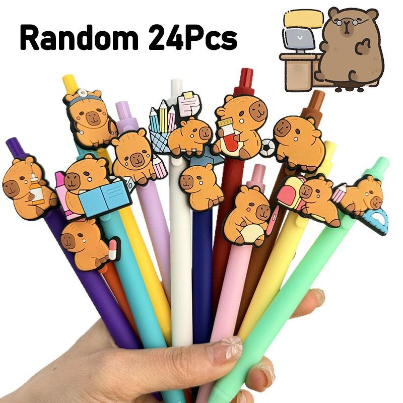 

10 шт. Желтые Капибары Серия Выдвижные Нажимные Ручки, Студенческие и Офисные Канцелярские Товары, Идеально для Учебы и Подарка Random style 10Pcs