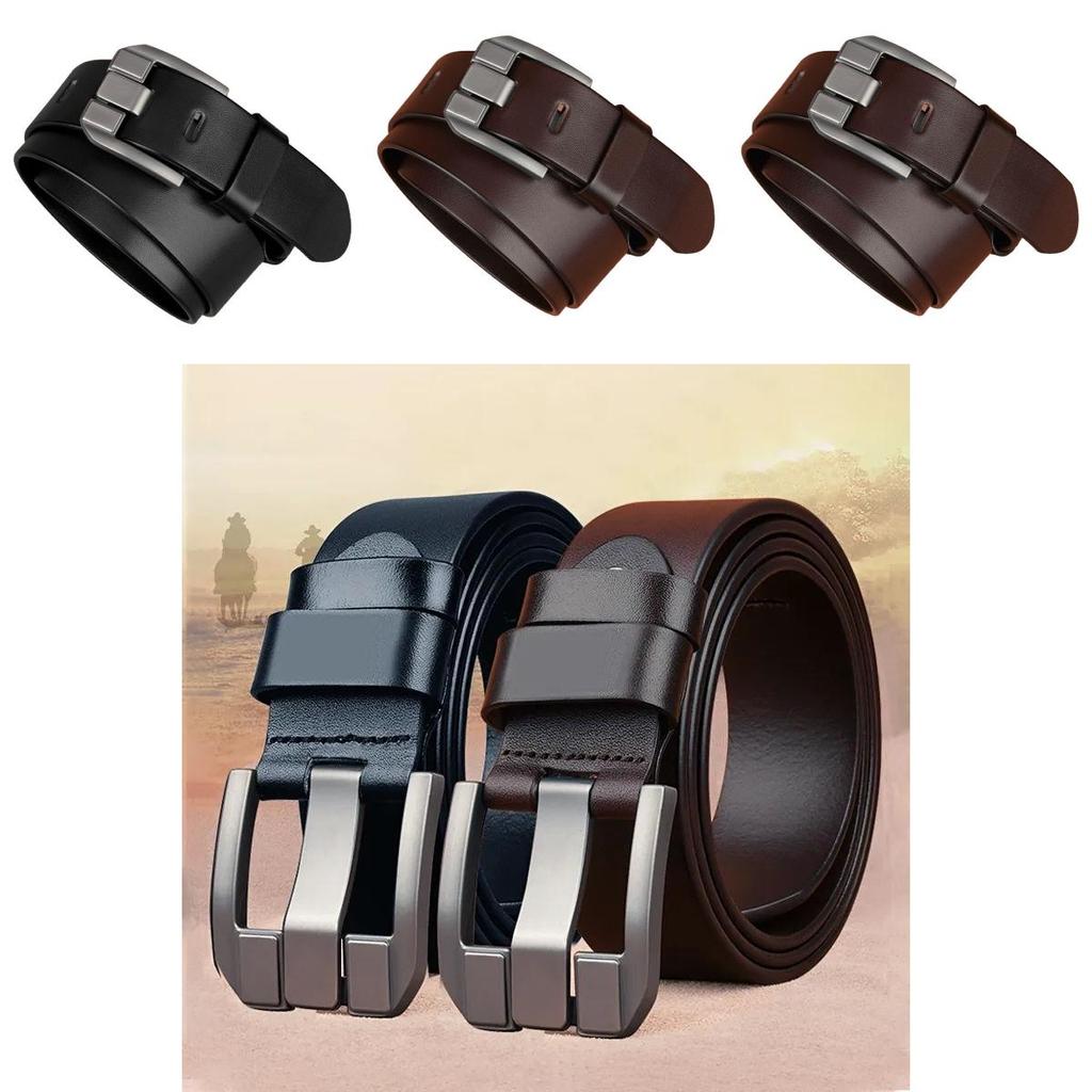 Retro Mens Leather Belt With Alloy Pin Closure For Formal And Casual Wear