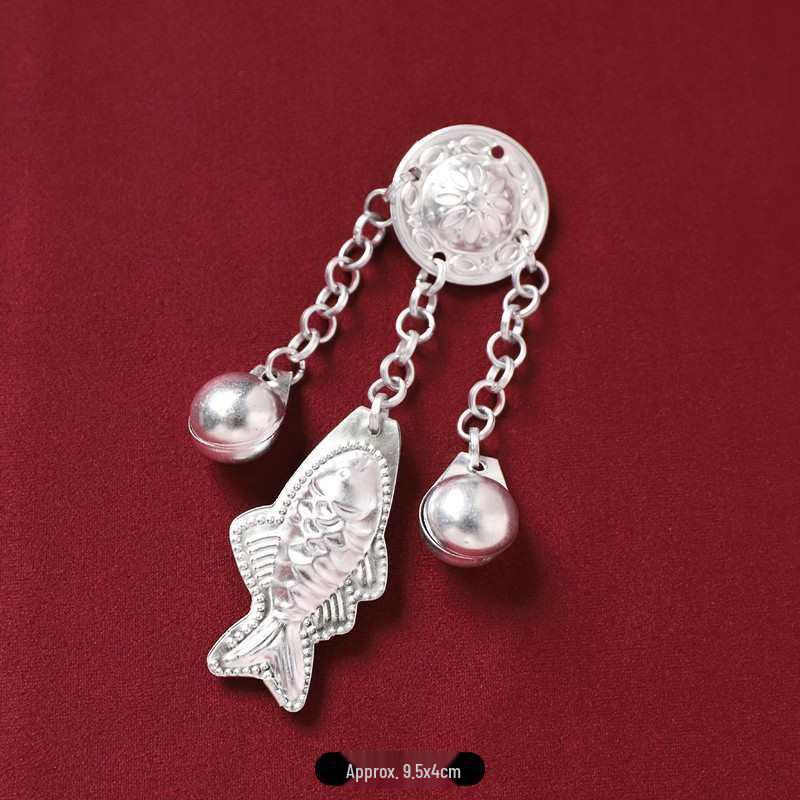 Miao Silver Tassel Headdress: Retro Hanfu Hair Clip for Women