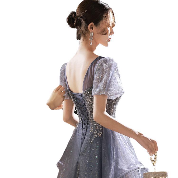 Abendkleid Kleid leichter Luxus Nische flüchtige Prinzessinnenkleid 1011 neu Sommer Bankett Temperament Französisch Jahrestreffen Abendkleid